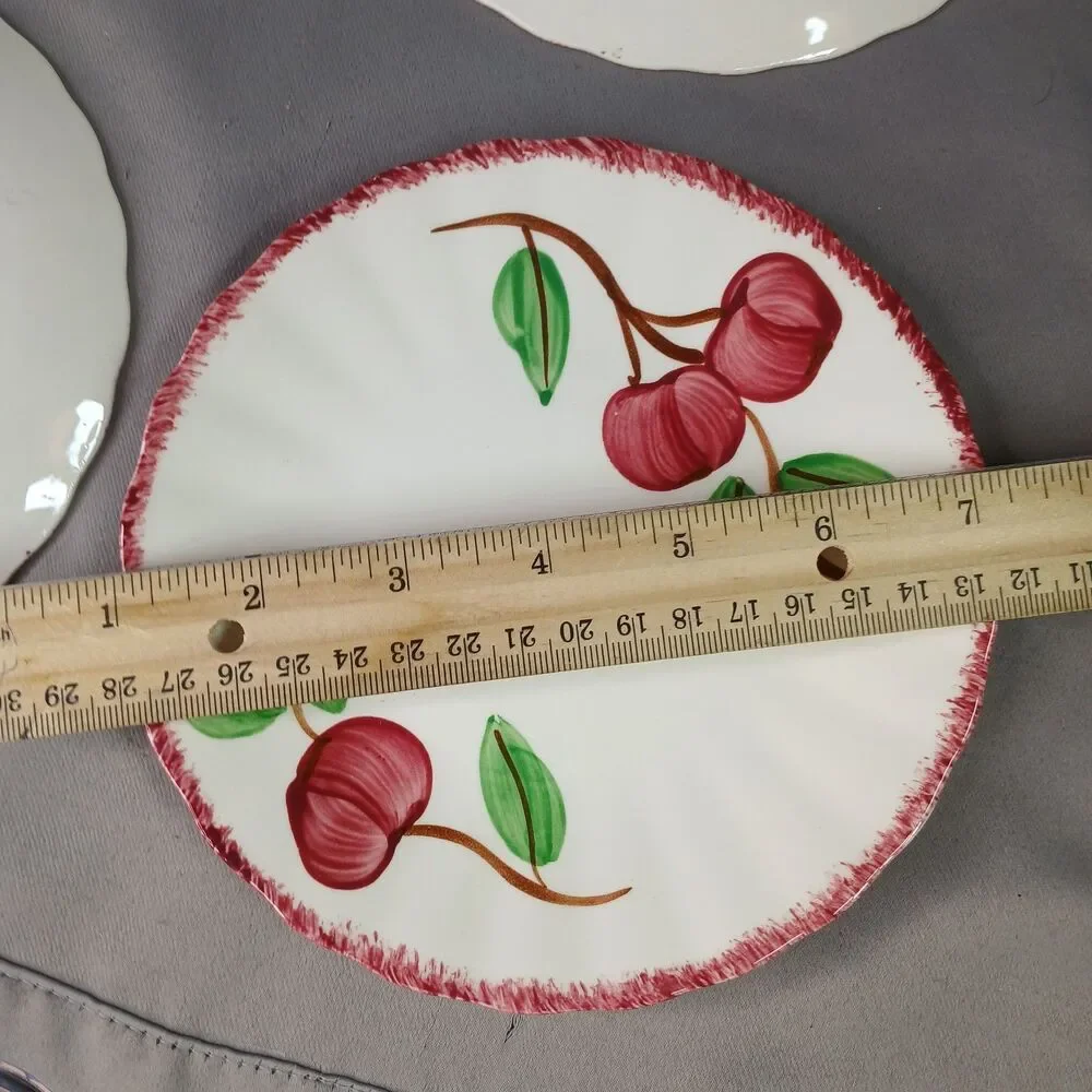 4 Blue Ridge Southern Pottery 4 Bread and Butter Plates Crab Apple